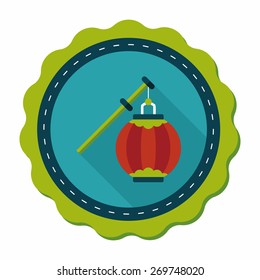 Chinese New Year flat icon with long shadow,eps10, Chinese decorative lantern