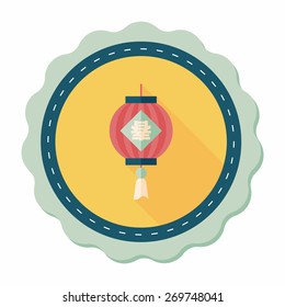 Chinese New Year flat icon with long shadow,eps10, Chinese festival couplets with lantern means " wish the arrival of spring."