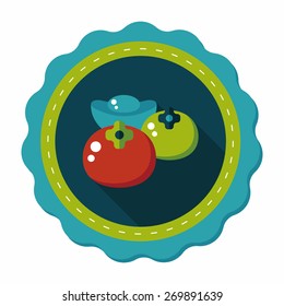 Chinese New Year flat icon with long shadow, eps10, Chinese lucky persimmon