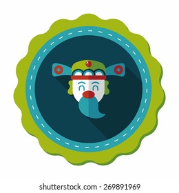 Chinese New Year flat icon with long shadow,eps10, God of wealth