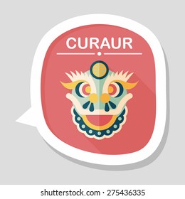 Chinese New Year flat icon with long shadow,eps10,The dragon and lion dancing head