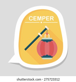 Chinese New Year flat icon with long shadow,eps10, Chinese decorative lantern