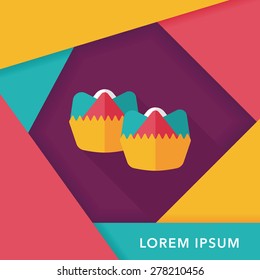 Chinese New Year flat icon with long shadow,eps10 ,Chinese steamed sponge cake means both Ã¢??prosperity and wealth".