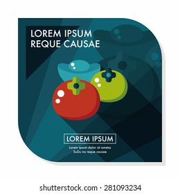 Chinese New Year flat icon with long shadow, eps10, Chinese lucky persimmon