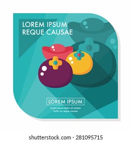 Chinese New Year flat icon with long shadow, eps10, Chinese lucky persimmon