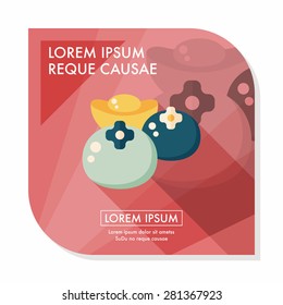 Chinese New Year flat icon with long shadow, eps10, Chinese lucky persimmon