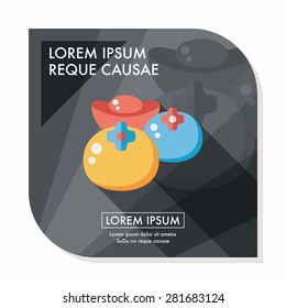 Chinese New Year flat icon with long shadow, eps10, Chinese lucky persimmon