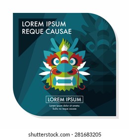 Chinese New Year flat icon with long shadow,eps10,The dragon and lion dancing head