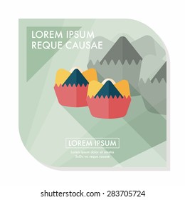 Chinese New Year flat icon with long shadow,eps10 ,Chinese steamed sponge cake means both Ã?Â¢??prosperity and wealth". 