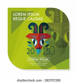 Chinese New Year flat icon with long shadow,eps10, Chinese Zodiac Year of the Goat, 2015
