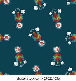 Chinese New Year flat icon, eps10, word Fu, Chinese festival cou seamless pattern background
