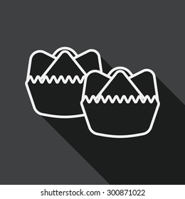 Chinese New Year flat icon with long shadow, Chinese steam, line icon