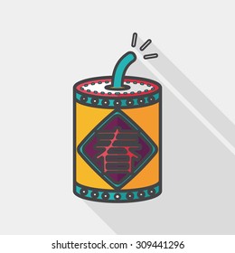 Chinese New Year flat icon, eps10, word Fu, Chinese festival couplets with firecrackers means " wish good luck and Spring comes."