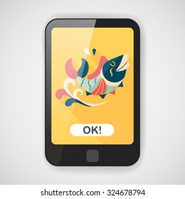 Chinese New Year flat icon with long shadow,eps10, Chinese decoration means " May you always get more than you wish for."