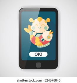 Chinese New Year flat icon with long shadow,eps10 Chinese Mascot means "May you always get more than you wish for." 