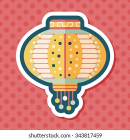 Chinese New Year flat icon with long shadow,eps10, Chinese decorative lantern