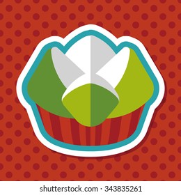 Chinese New Year flat icon with long shadow,eps10 ,Chinese steamed sponge cake means both Ã¢??prosperity and wealth".
