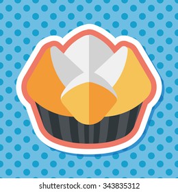 Chinese New Year flat icon with long shadow,eps10 ,Chinese steamed sponge cake means both Ã¢??prosperity and wealth".
