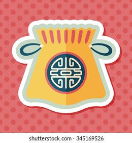 Chinese New Year flat icon with long shadow,eps10, Chinese lucky gifts