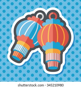 Chinese New Year flat icon with long shadow,eps10, Chinese decorative lantern