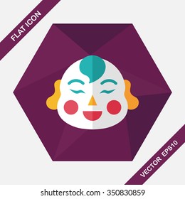 Chinese New Year flat icon with long shadow,eps10, Maitreya doll decoration means "Bless you have wealth, monasticism and popularity."