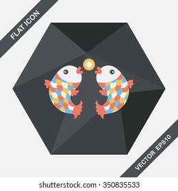 Chinese New Year flat icon with long shadow,eps10, Chinese decoration means " May you always get more than you wish for."