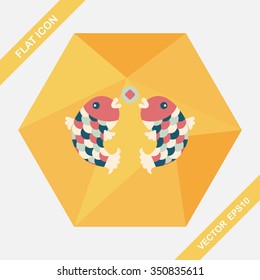 Chinese New Year flat icon with long shadow,eps10, Chinese decoration means " May you always get more than you wish for."