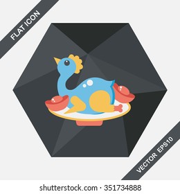 Chinese New Year flat icon with long shadow,eps10, Chinese Chicken Cuisine