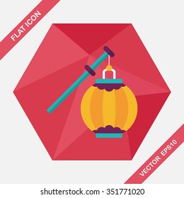 Chinese New Year flat icon with long shadow,eps10, Chinese decorative lantern