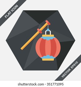 Chinese New Year flat icon with long shadow,eps10, Chinese decorative lantern