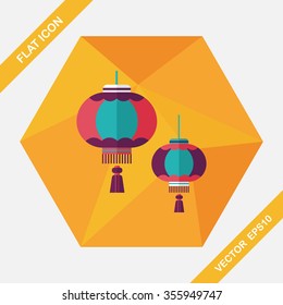 Chinese New Year flat icon with long shadow,eps10, Chinese decorative lantern