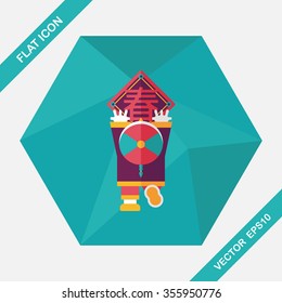 Chinese New Year flat icon with long shadow,eps10, the little boy to stick couplets, Chinese festival couplets means " wish Spring comes."