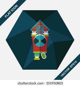 Chinese New Year flat icon with long shadow,eps10, the little boy to stick couplets, Chinese festival couplets means " wish Spring comes."