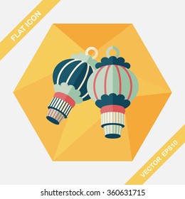 Chinese New Year flat icon with long shadow,eps10, Chinese decorative lantern