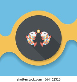 Chinese New Year flat icon with long shadow,eps10, Chinese decoration means " May you always get more than you wish for."
