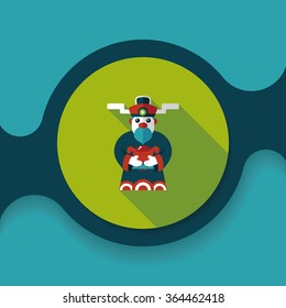 Chinese New Year flat icon with long shadow,eps10, God of wealth