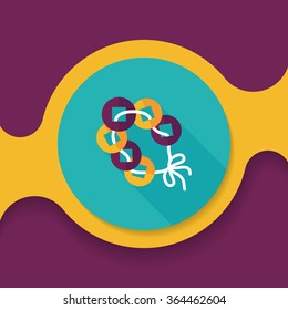 Chinese New Year flat icon with long shadow,eps10, Ancient coins lucky pendant means " wish good luck and fortune comes."