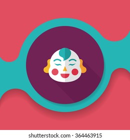 Chinese New Year flat icon with long shadow,eps10, Maitreya doll decoration means "Bless you have wealth, monasticism and popularity."