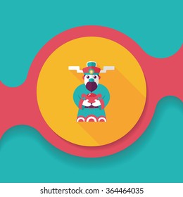 Chinese New Year flat icon with long shadow,eps10, God of wealth