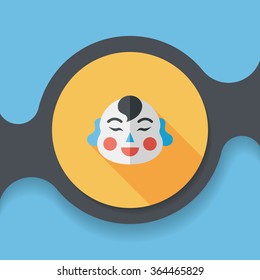 Chinese New Year flat icon with long shadow,eps10, Maitreya doll decoration means "Bless you have wealth, monasticism and popularity."