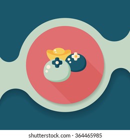 Chinese New Year flat icon with long shadow, eps10, Chinese lucky persimmon
