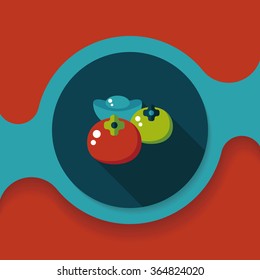 Chinese New Year flat icon with long shadow, eps10, Chinese lucky persimmon