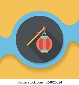 Chinese New Year flat icon with long shadow,eps10, Chinese decorative lantern
