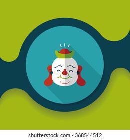 Chinese New Year flat icon with long shadow,eps10, Maitreya means "Bless you have wealth, monasticism and popularity."