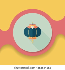 Chinese New Year flat icon with long shadow,eps10, Chinese decorative lantern