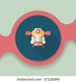 Chinese New Year flat icon with long shadow,eps10, God of wealth