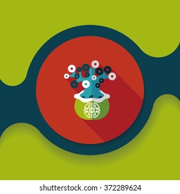 Chinese New Year flat icon with long shadow,eps10, Chinese decoration, Chinese words mean wish you can be wealthy and prosperity.
