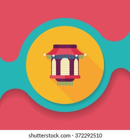 Chinese New Year flat icon with long shadow,eps10, Chinese decorative lantern