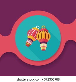 Chinese New Year flat icon with long shadow,eps10, Chinese decorative lantern