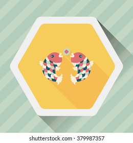 Chinese New Year flat icon with long shadow,eps10, Chinese decoration means " May you always get more than you wish for."